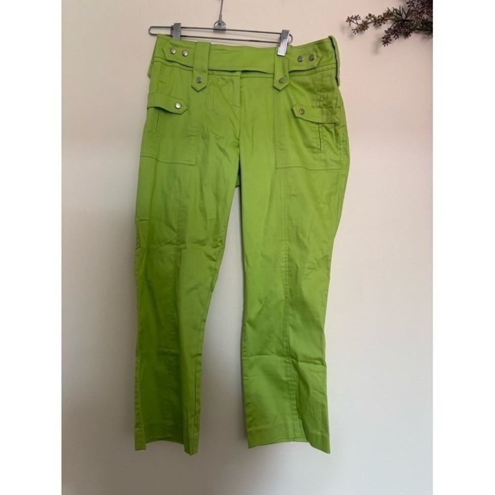 NWT Cache Y2k Green Crop Cargo Pants Size 4  $88